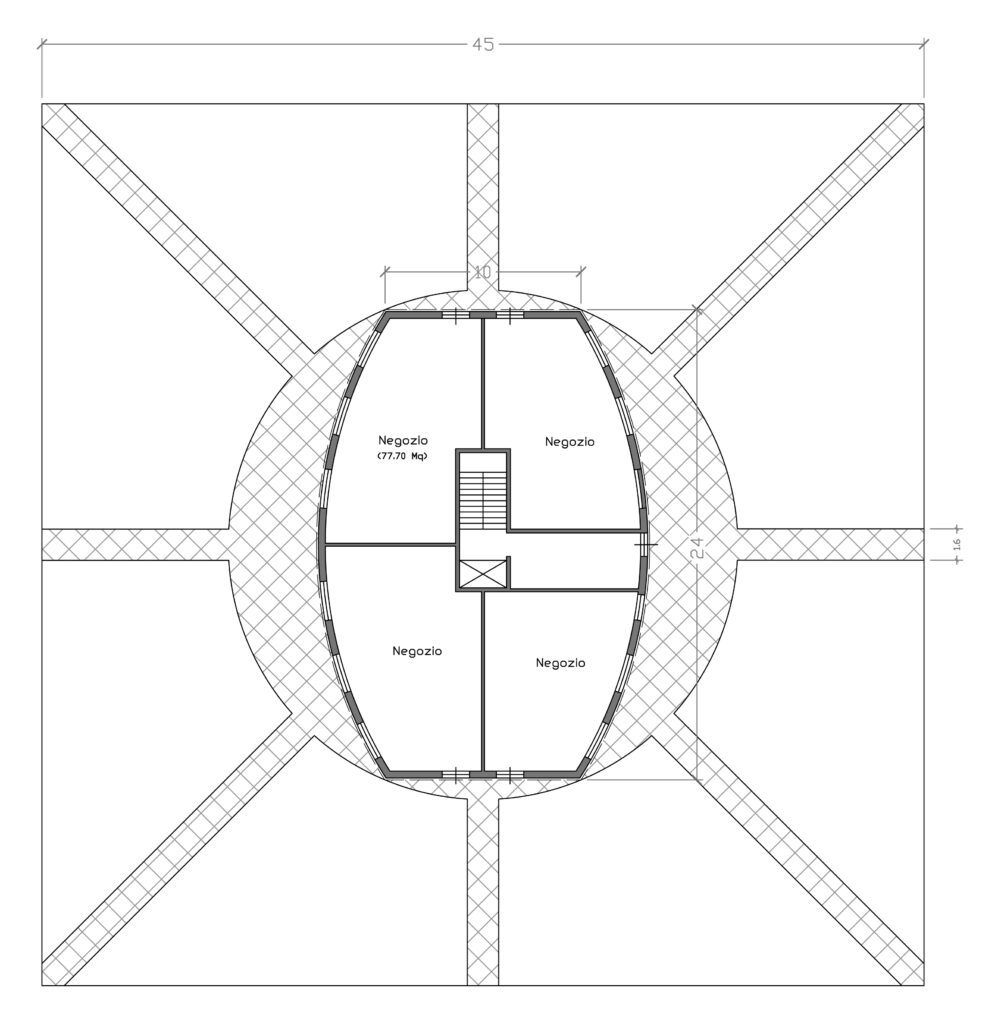 Progetto palazzina - planimetria piano terra